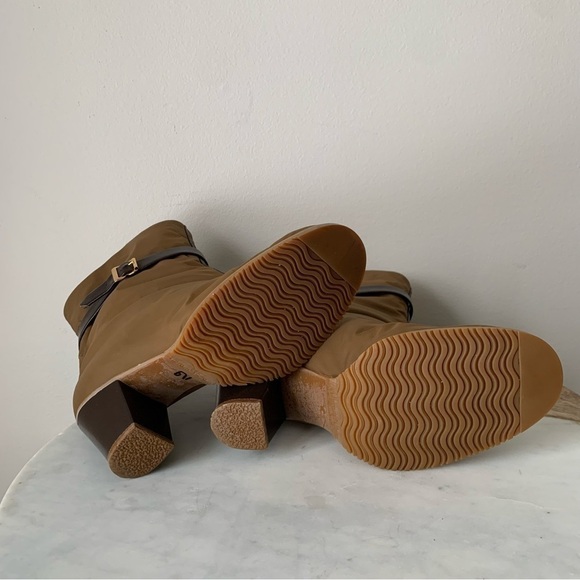 Vintage boot GOLO brand high heel boots, Nylon Tan Size 7 Vibram Sole Waterproof - Picture 10 of 15